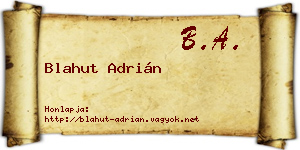 Blahut Adrián névjegykártya